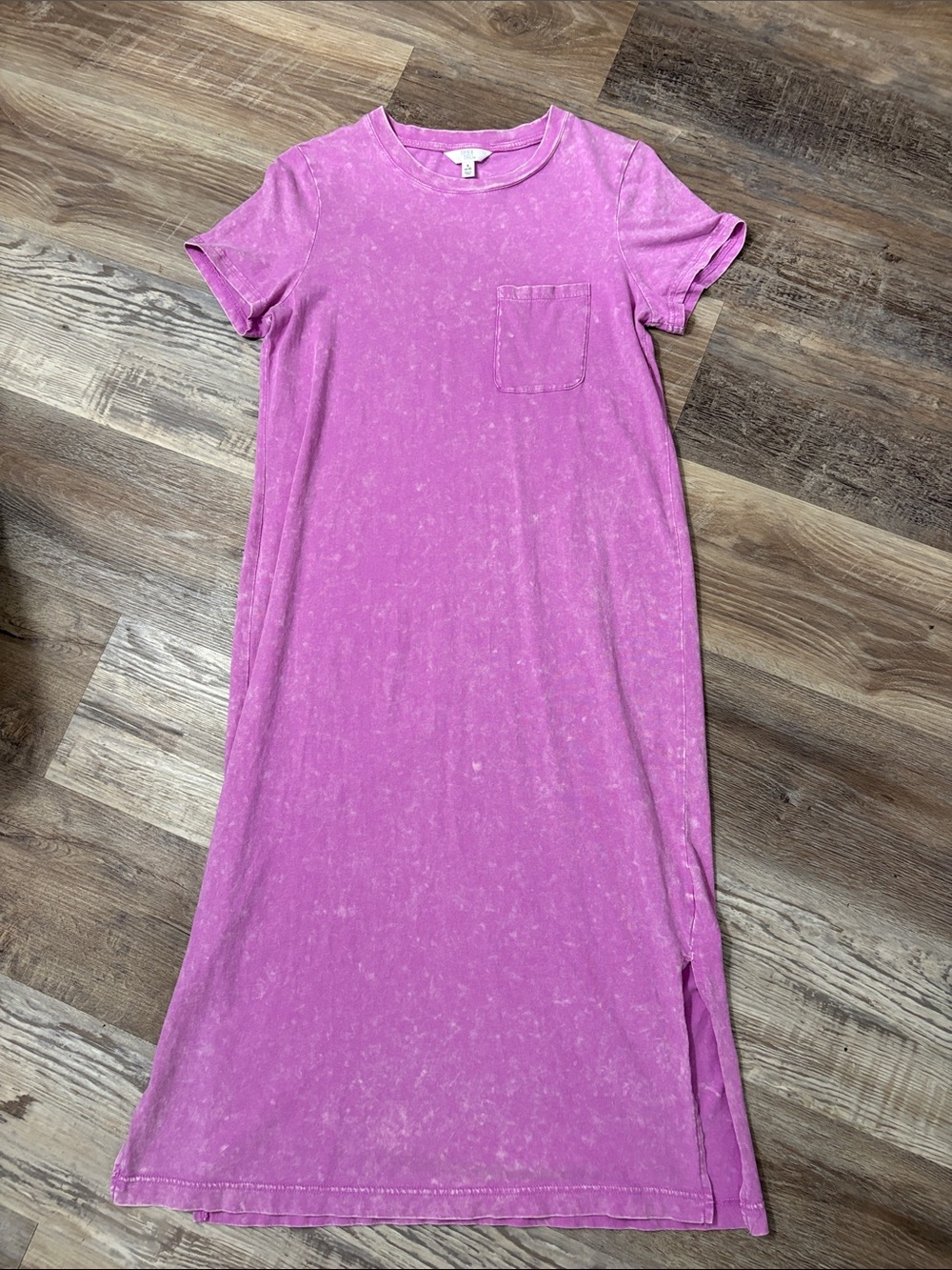👗 Time and Tru Pink Washed Tee Pocket Maxi Dress
